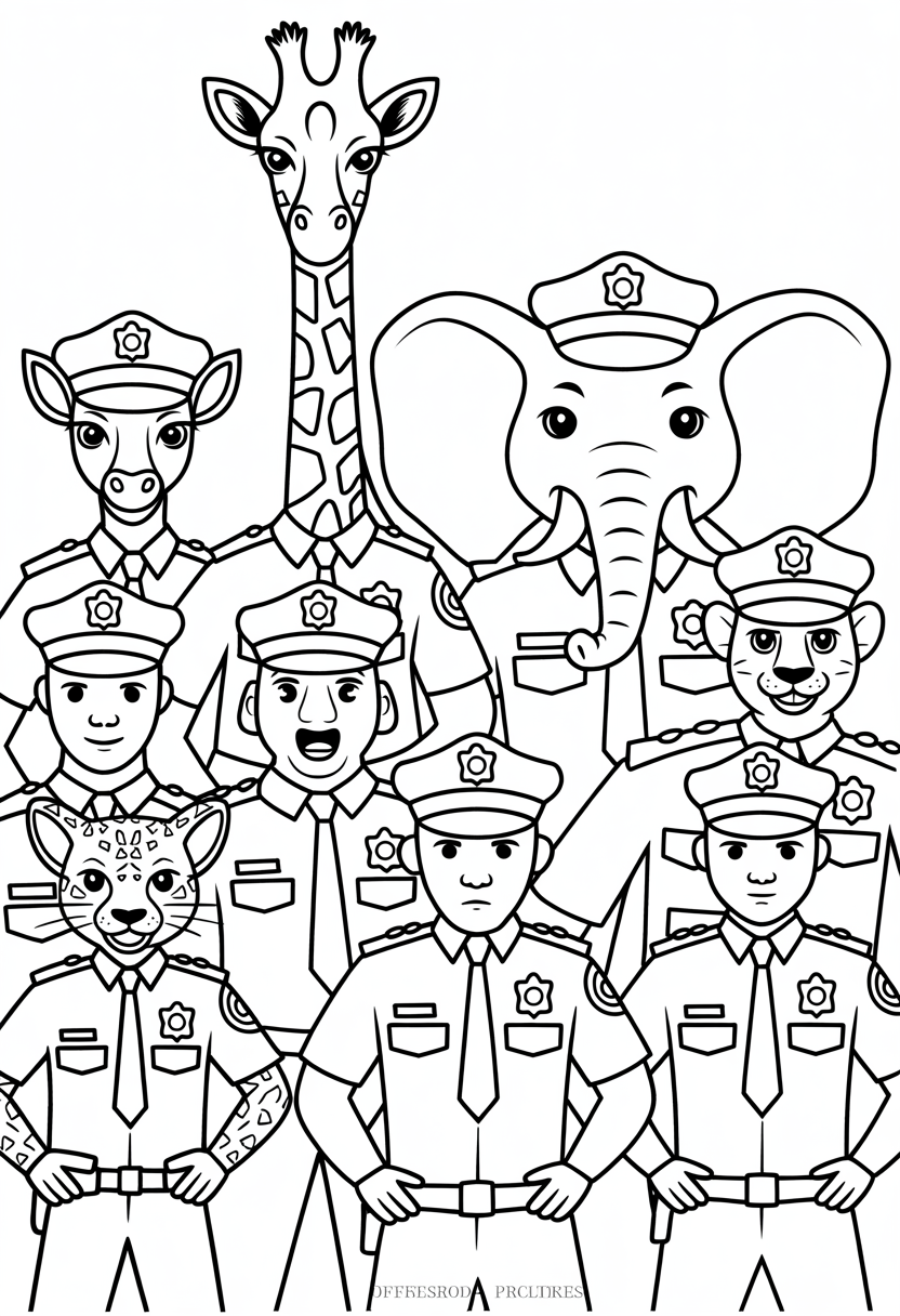 Diverse Animal Police Officers