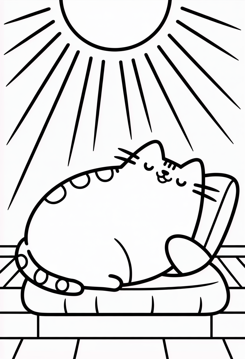 Pusheen Sunbathing