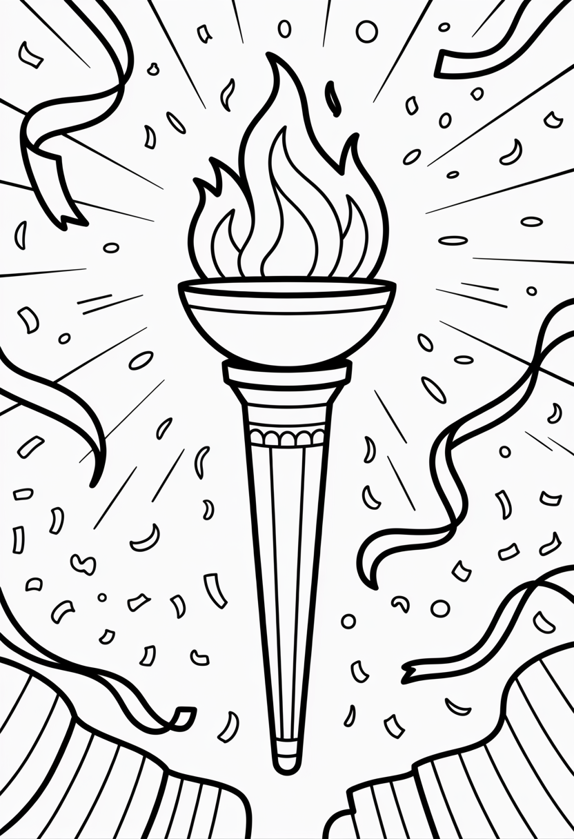 Torch Lighting Ceremony Coloring Page