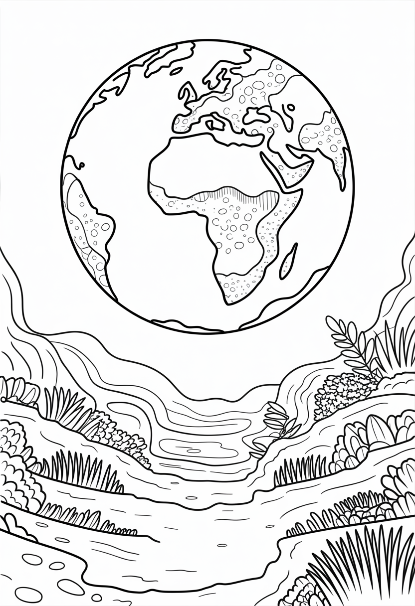 Planet with Auroras and Rings