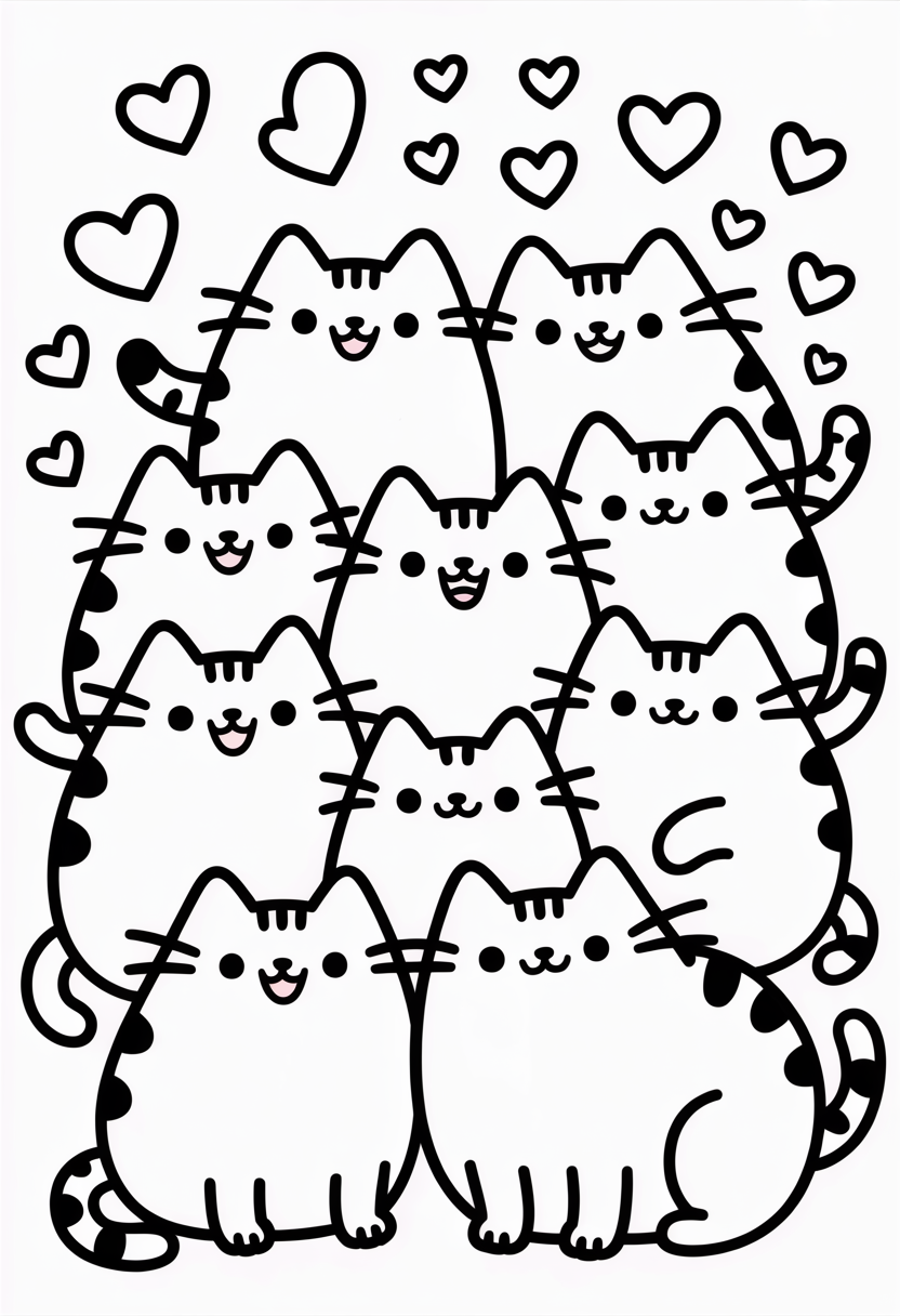 Pusheen with Cat Friends