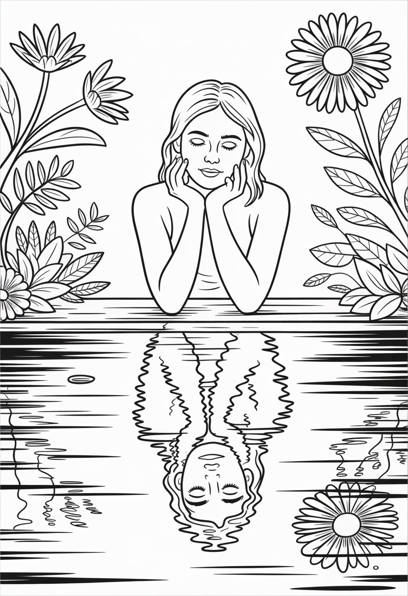 Reflection and Fresh Start Coloring Page