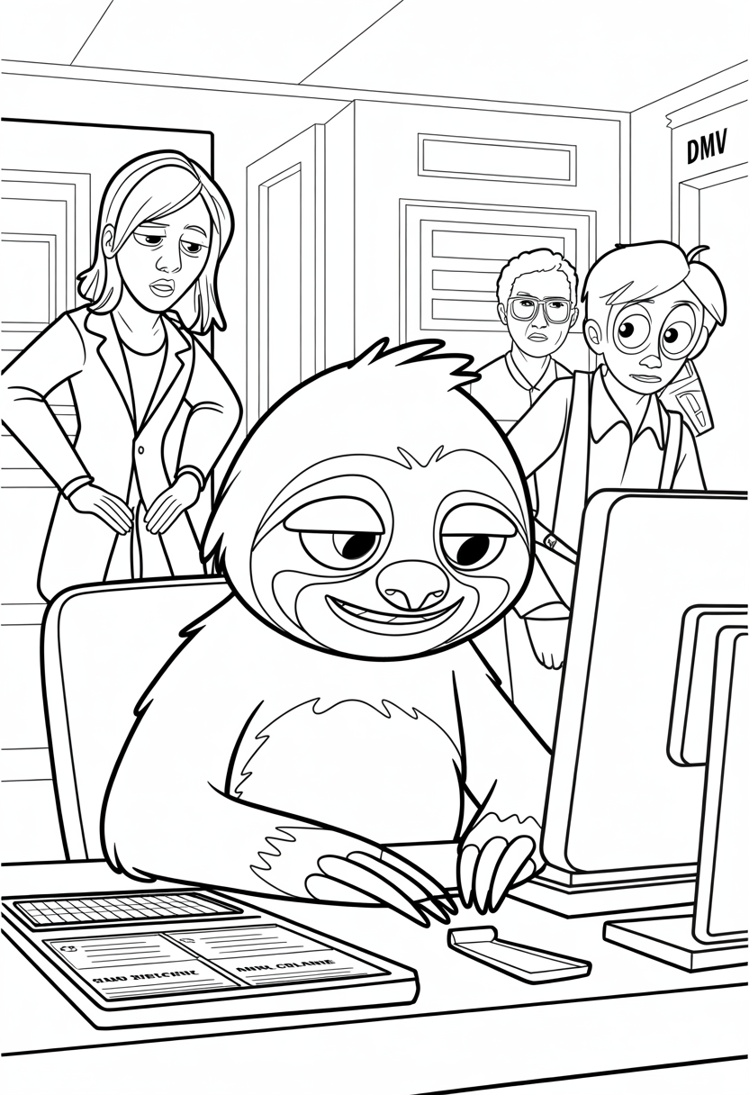 Flash the Sloth DMV Scene