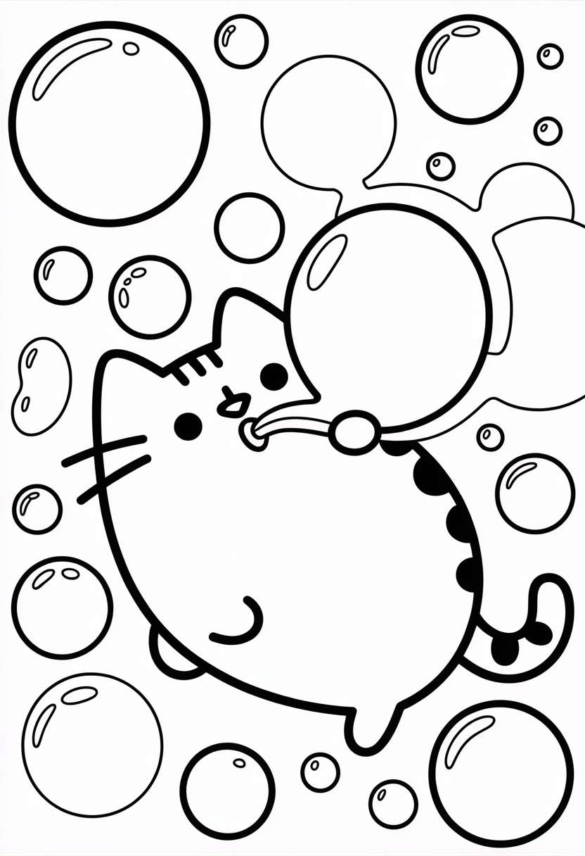 Pusheen Blowing Bubbles