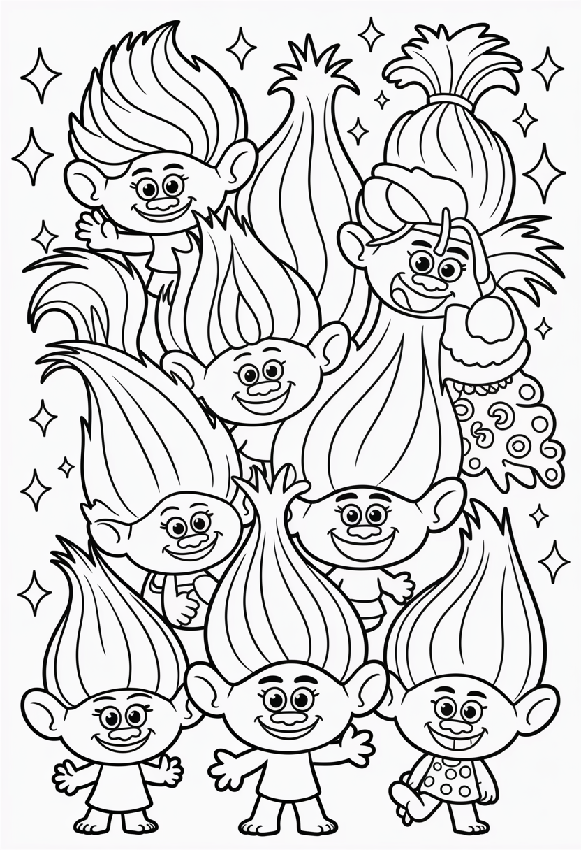 Trolls Colorful Hair Styling