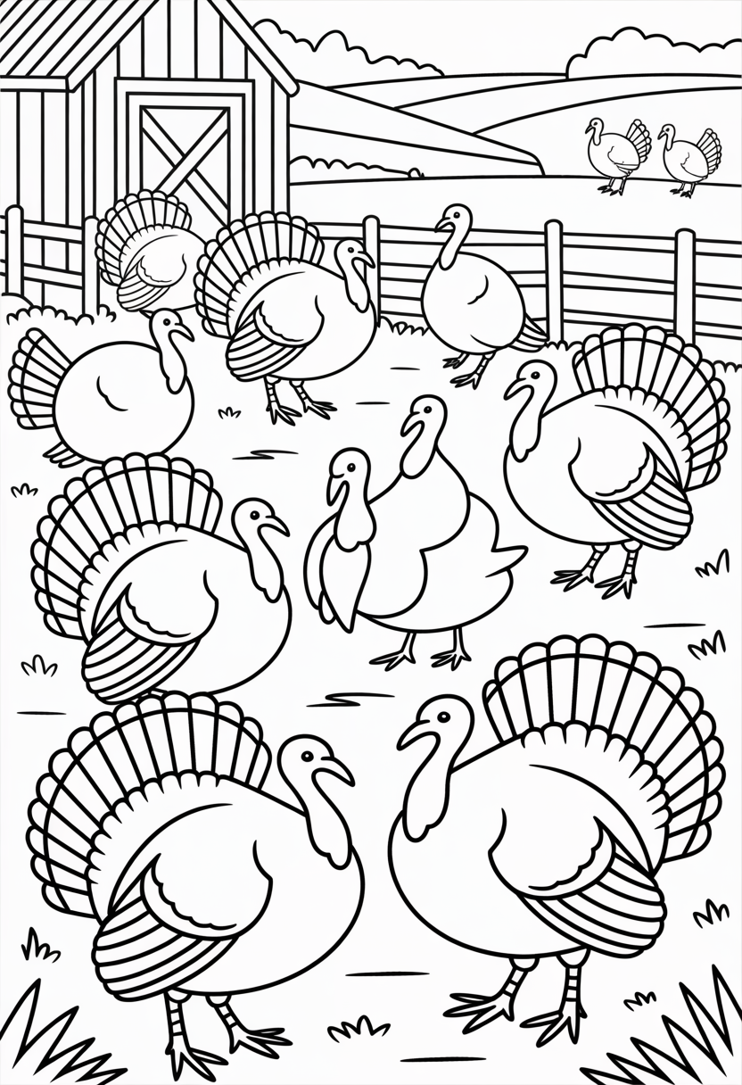 Turkey Farm Scene
