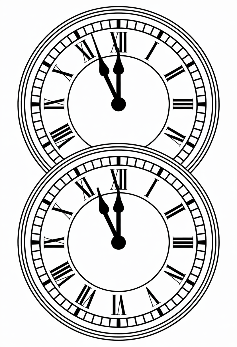 Countdown Clocks Coloring Page