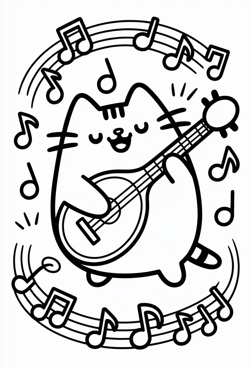 Pusheen Making Music