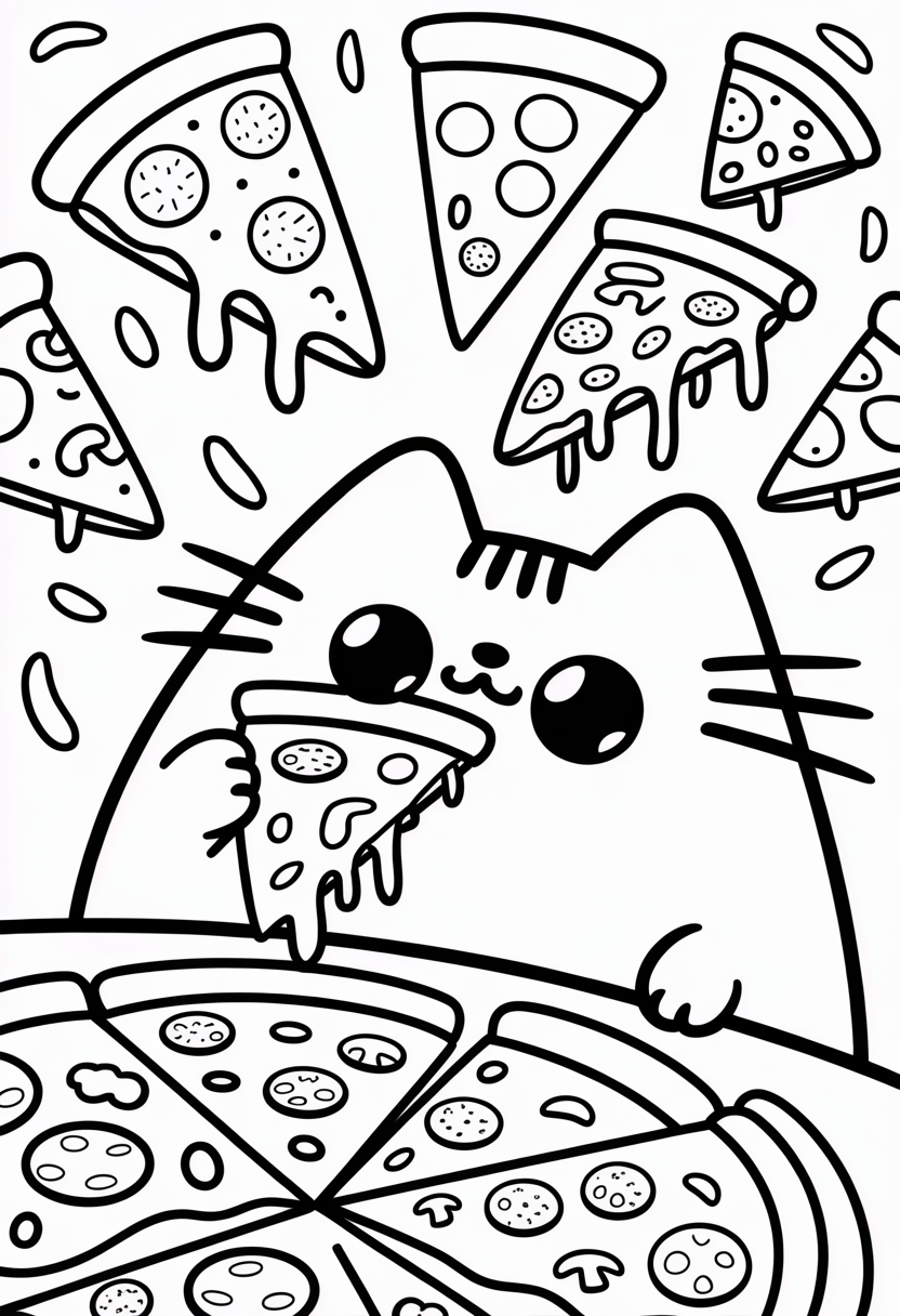 Pusheen Loving Pizza