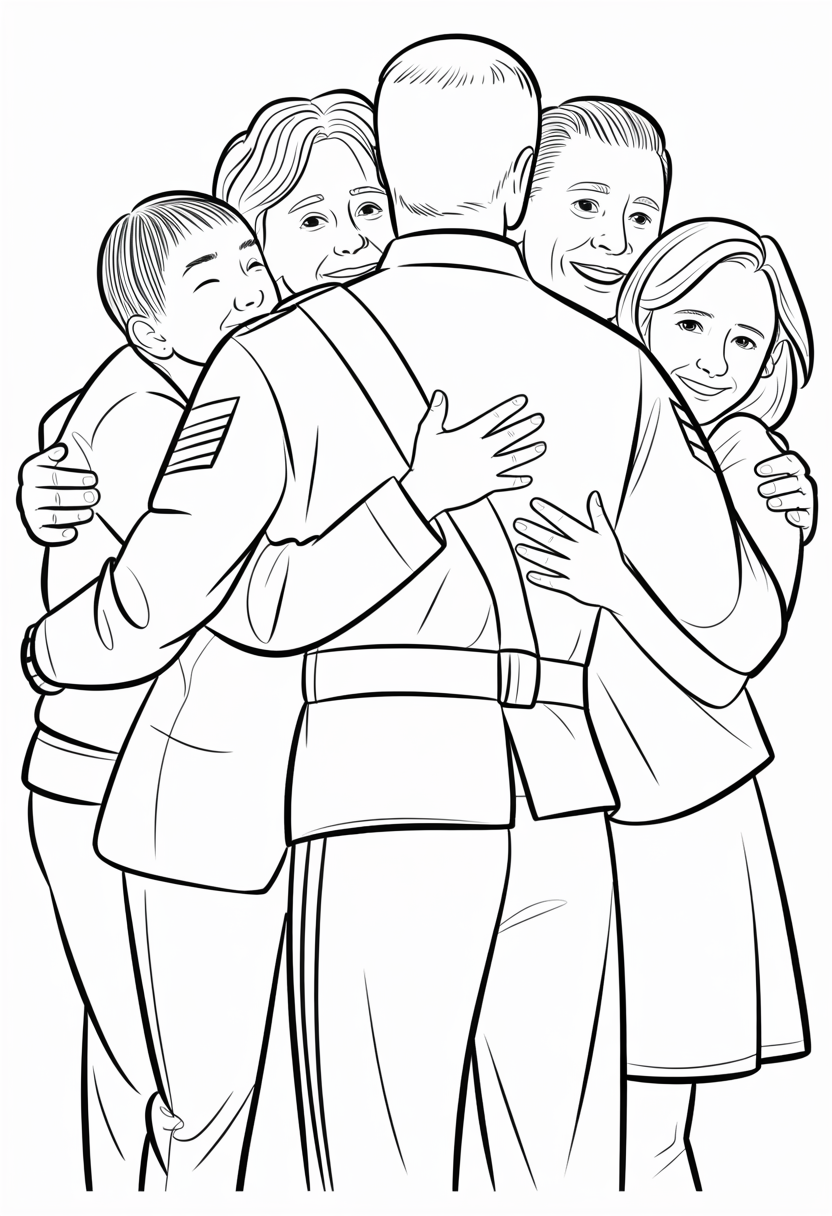 Soldier with Family Reunion