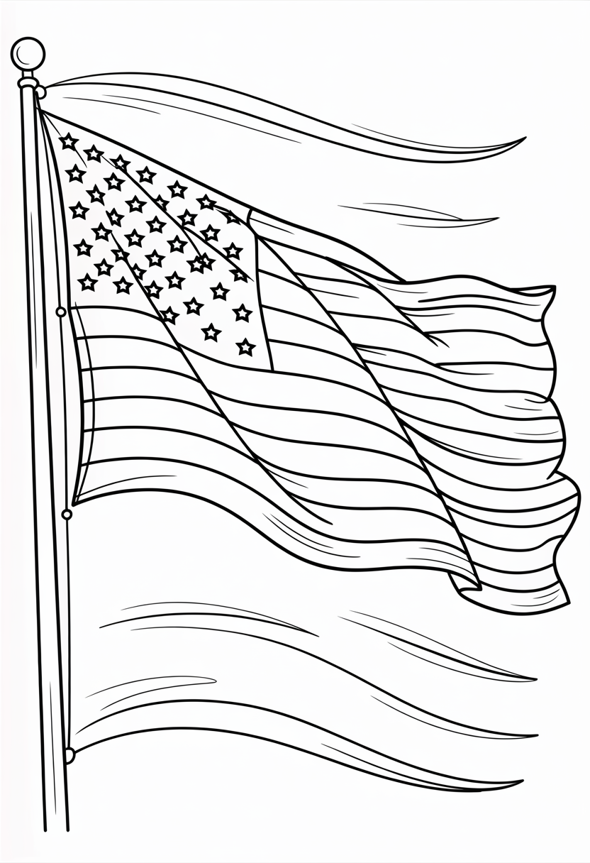 American Flag Waving