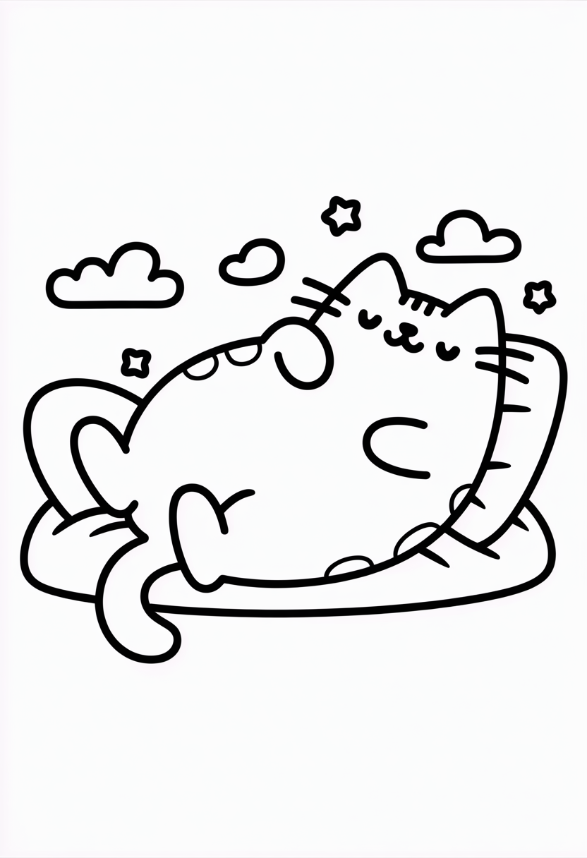 Pusheen Lounging Relaxed