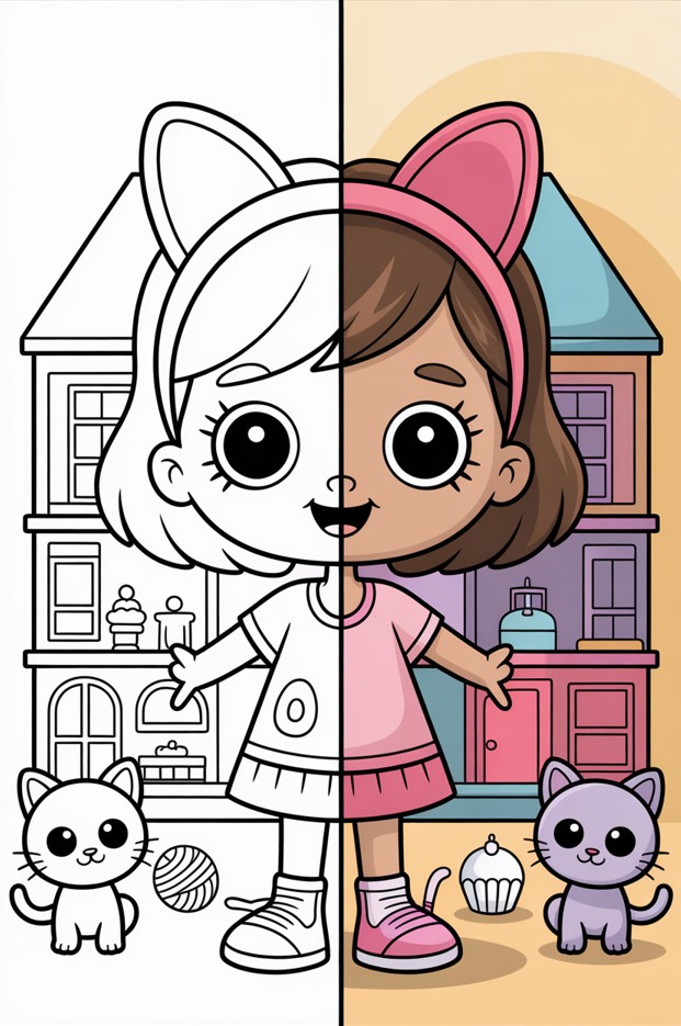 Gabby's Dollhouse Coloring Pages