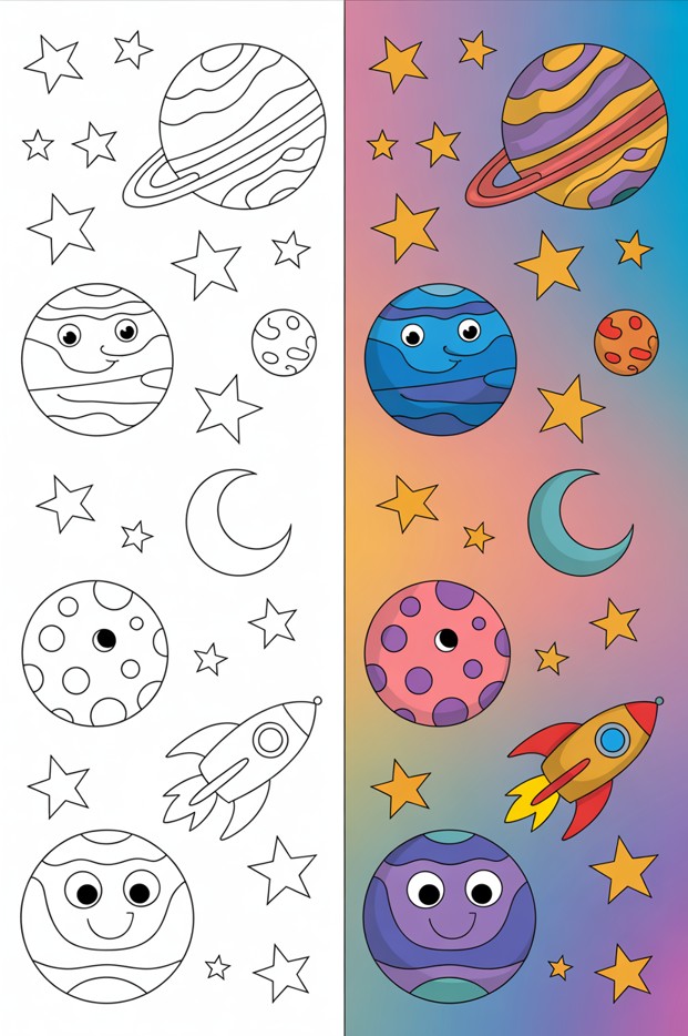 Planet Coloring Page