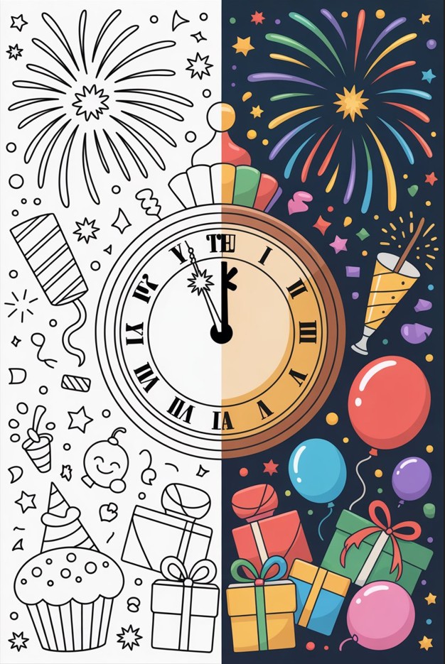 new year coloring pages