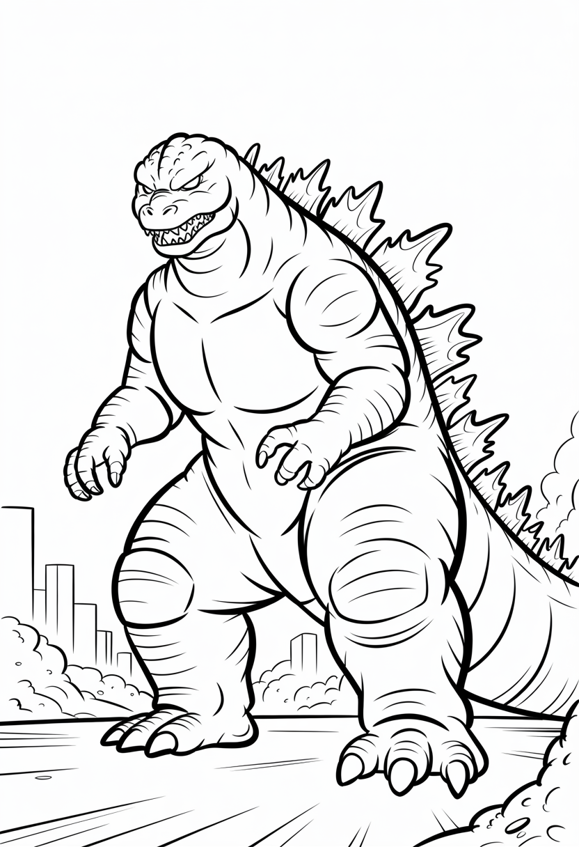 Godzilla Calm Before Battle Coloring Page