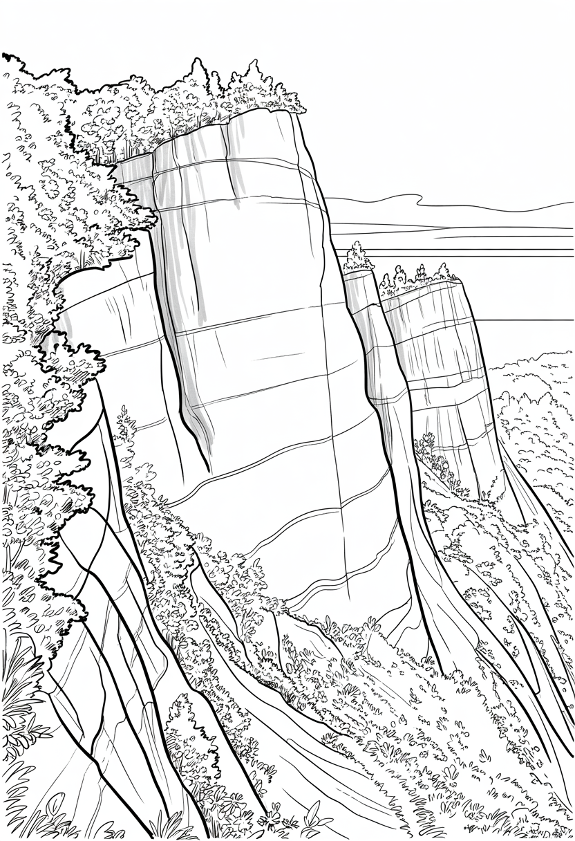 Limestone Cliffs Coloring Page
