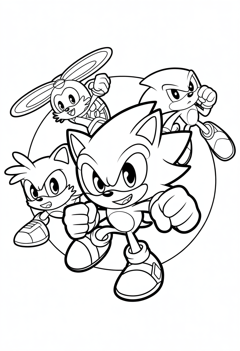 Sonic Tails and Knuckles Team Action