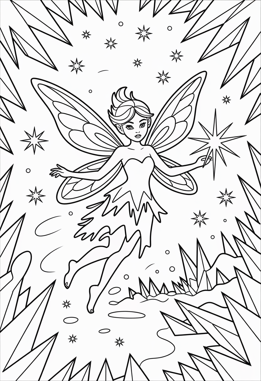 Fairy Frost Magic Coloring Page