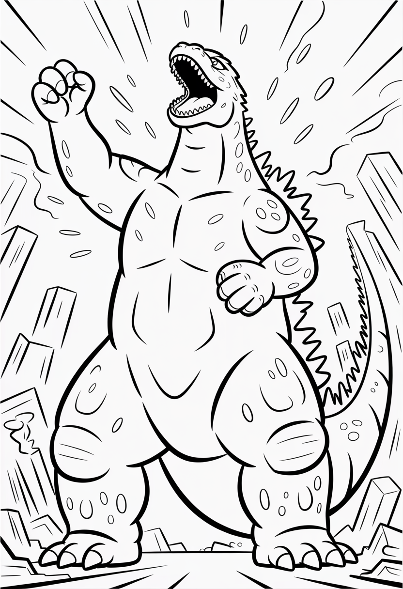 Godzilla Victorious Roar Coloring Page