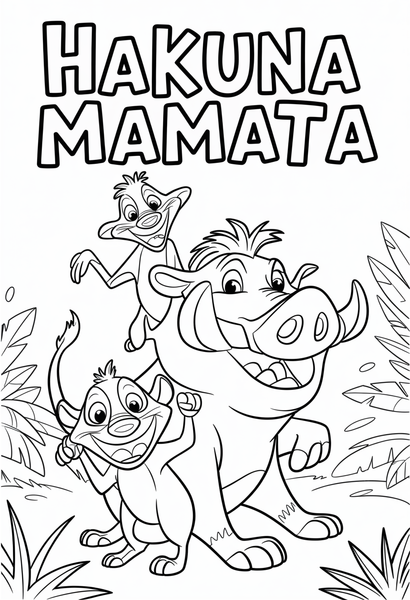 Hakuna Matata Fun Coloring Page
