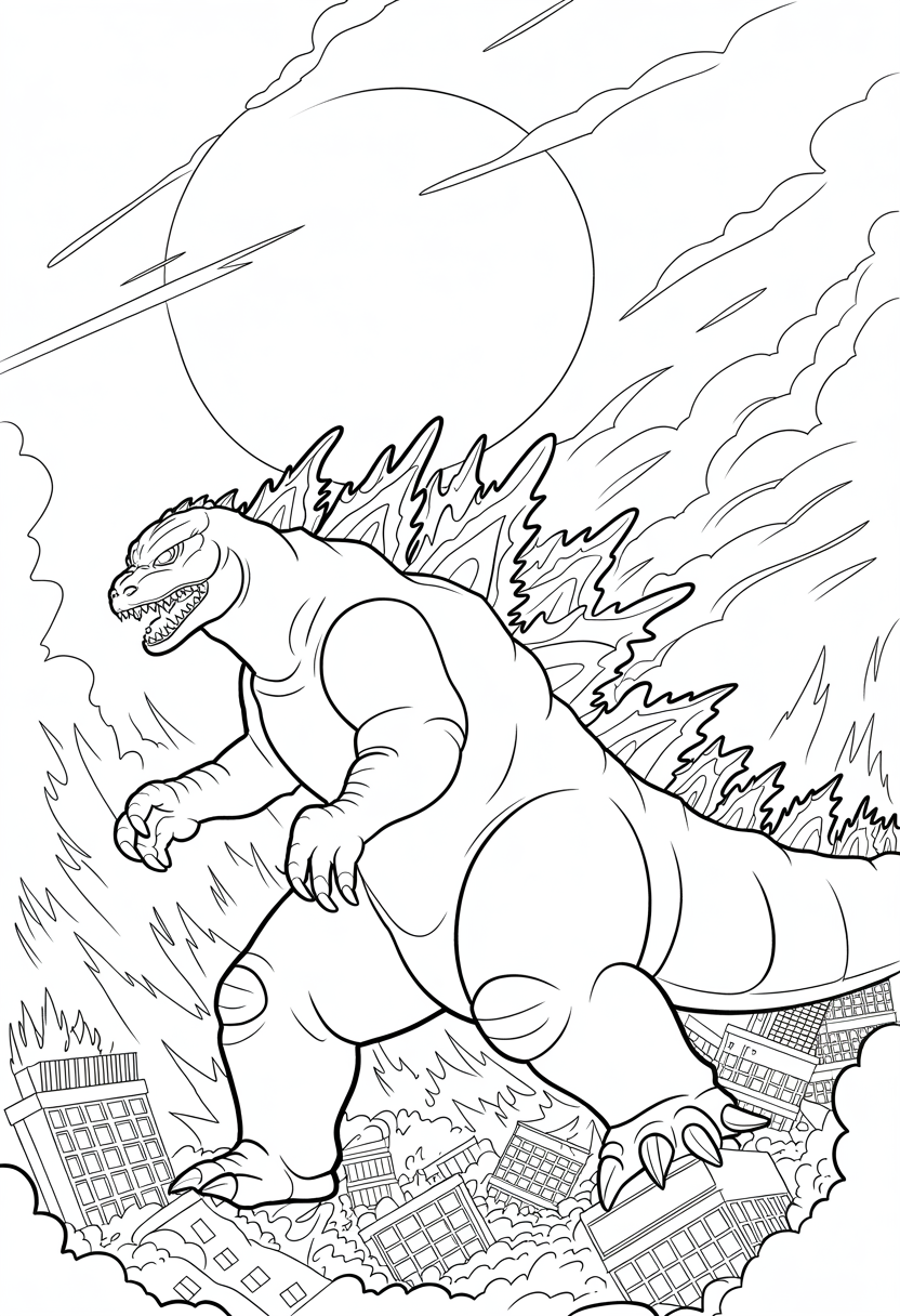 Godzilla Ground Impact Coloring Page