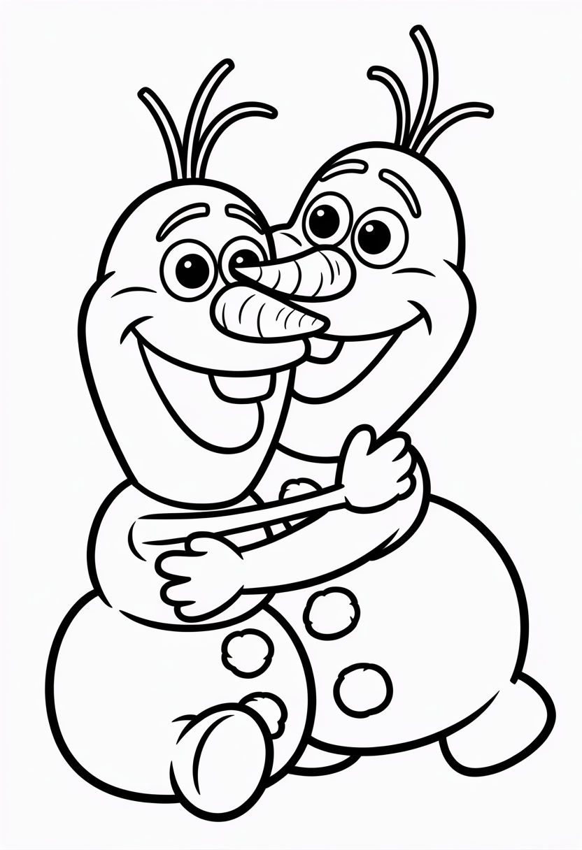 Olaf with Warm Hug Coloring Page