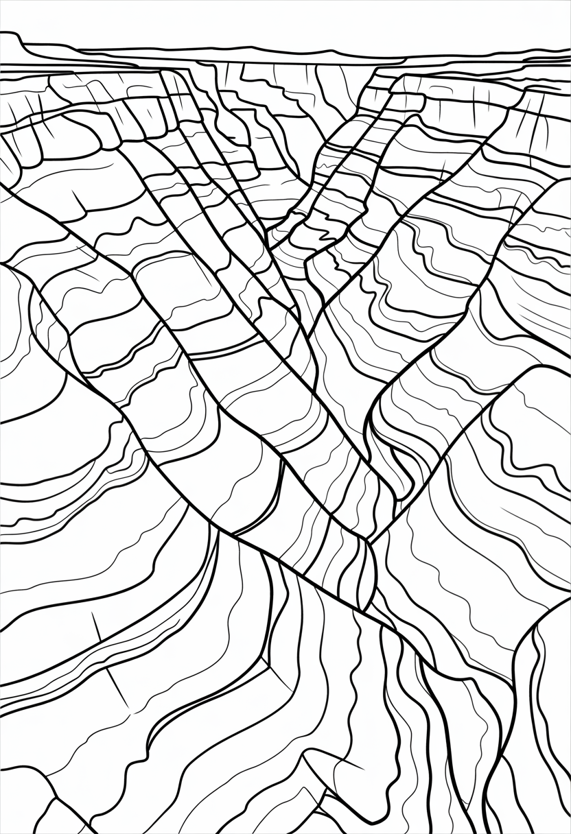 Canyon Landscape Coloring Page