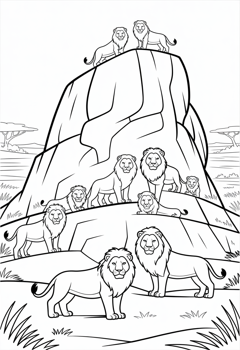 Pride Rock Scene Coloring Page