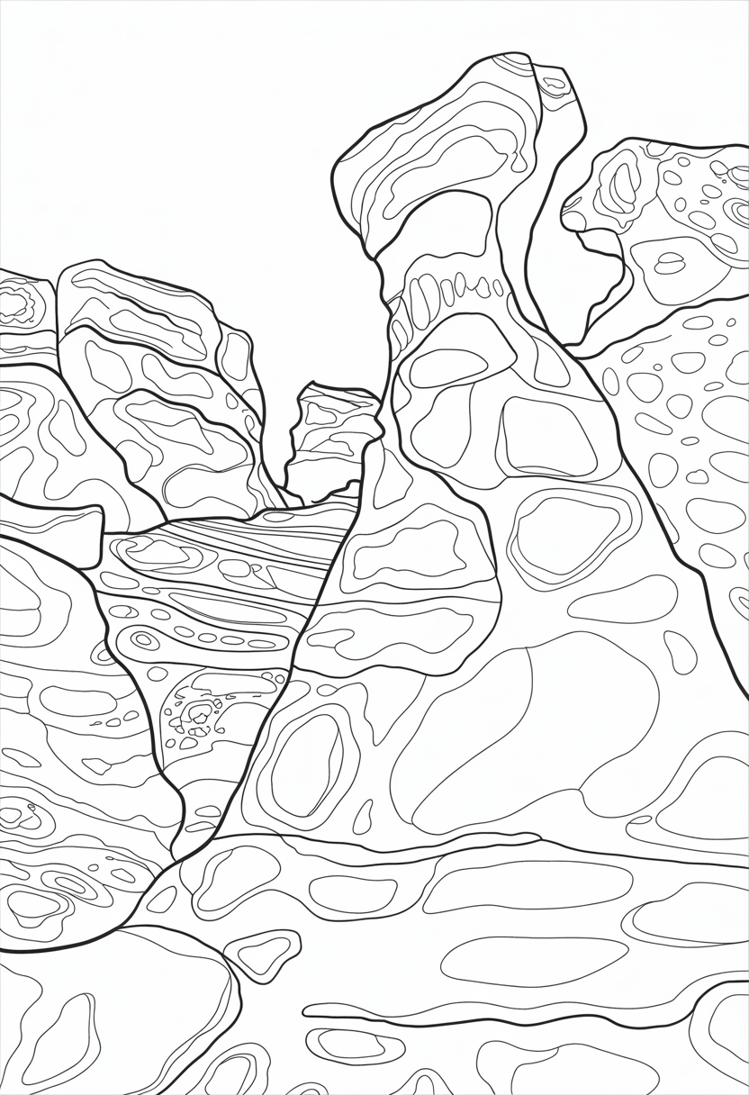 Natural Stone Formations Coloring Page