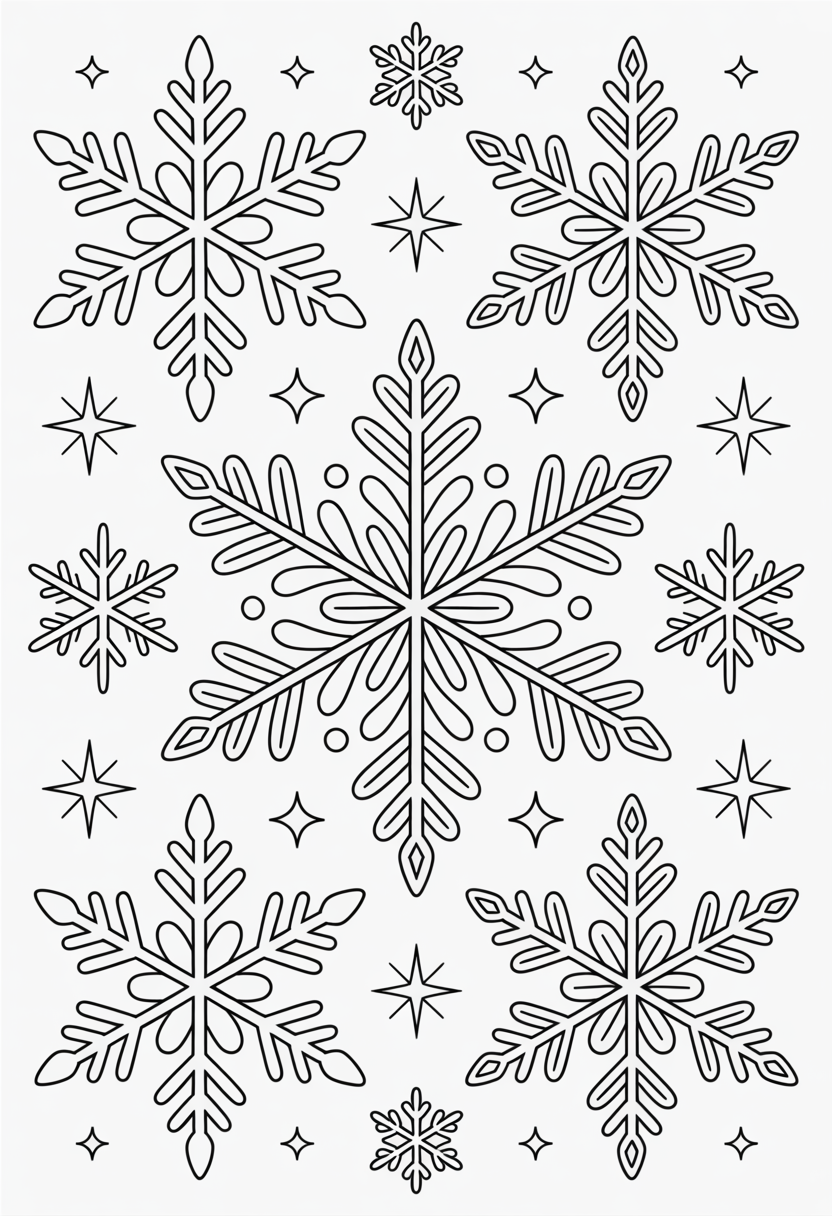 Snowflake Magic Coloring Page