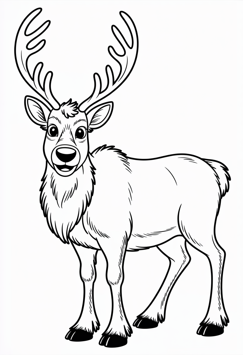 Sven Reindeer Solo Coloring Page