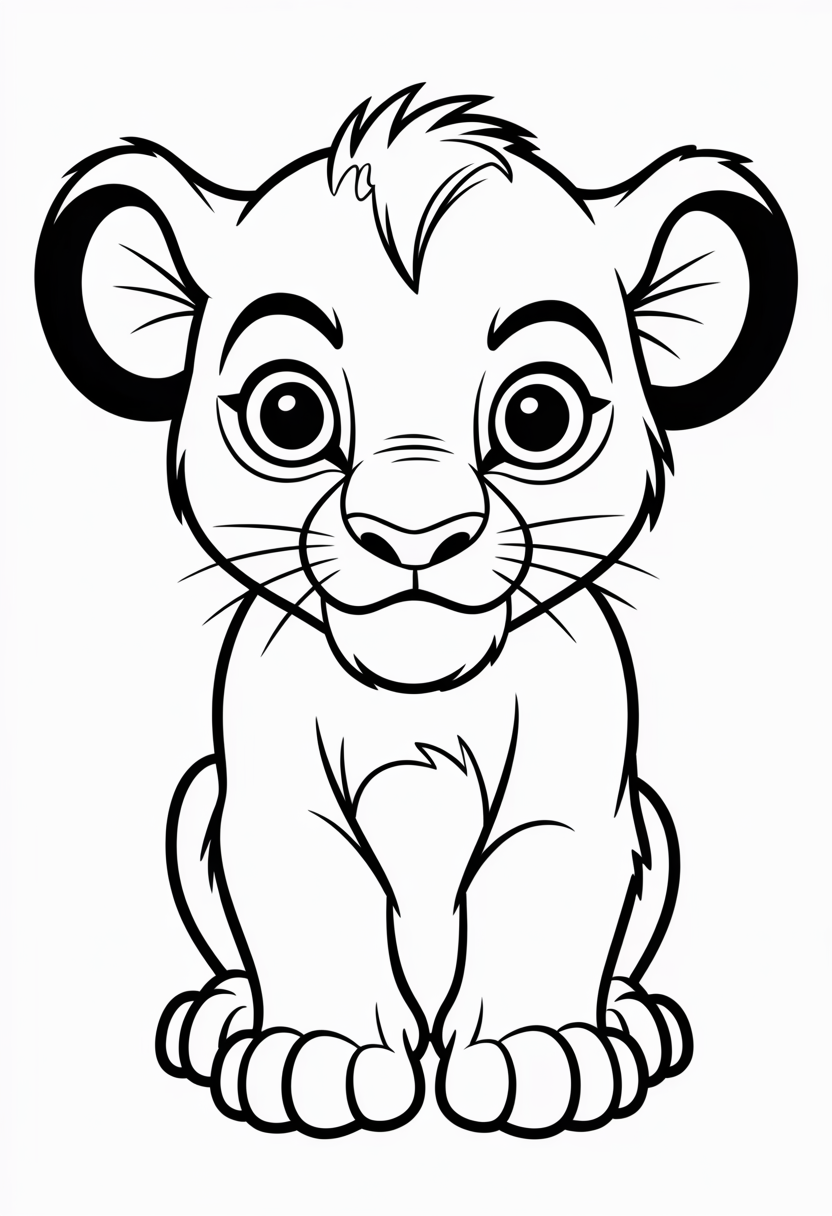 Young Simba Portrait Coloring Page