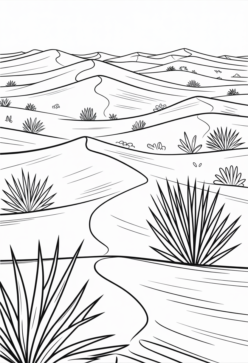 Desert Landscape Coloring Page