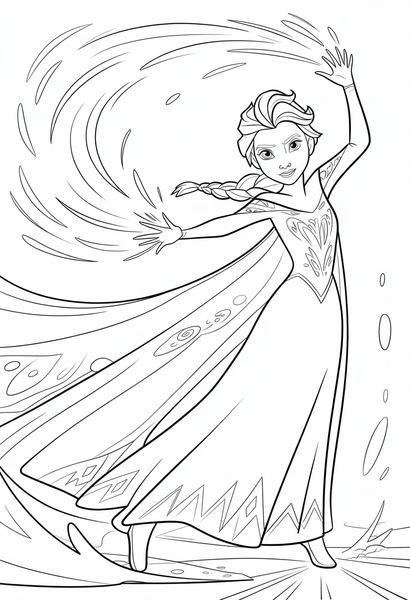 Frozen Waterfall Coloring Page