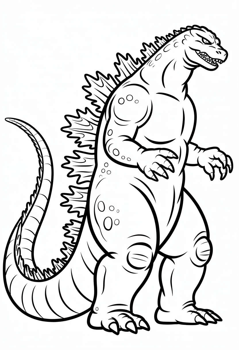 Godzilla Side Profile Coloring Page