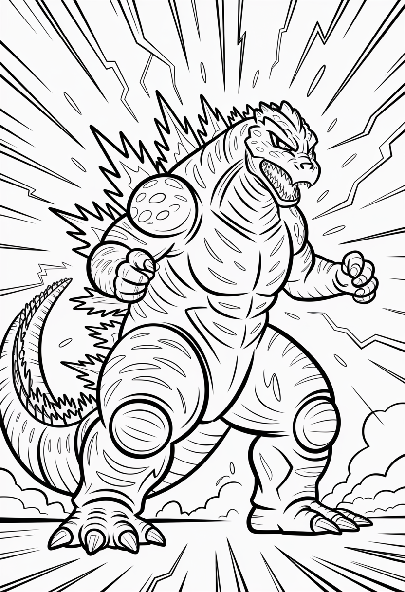 Godzilla Power Surge Coloring Page