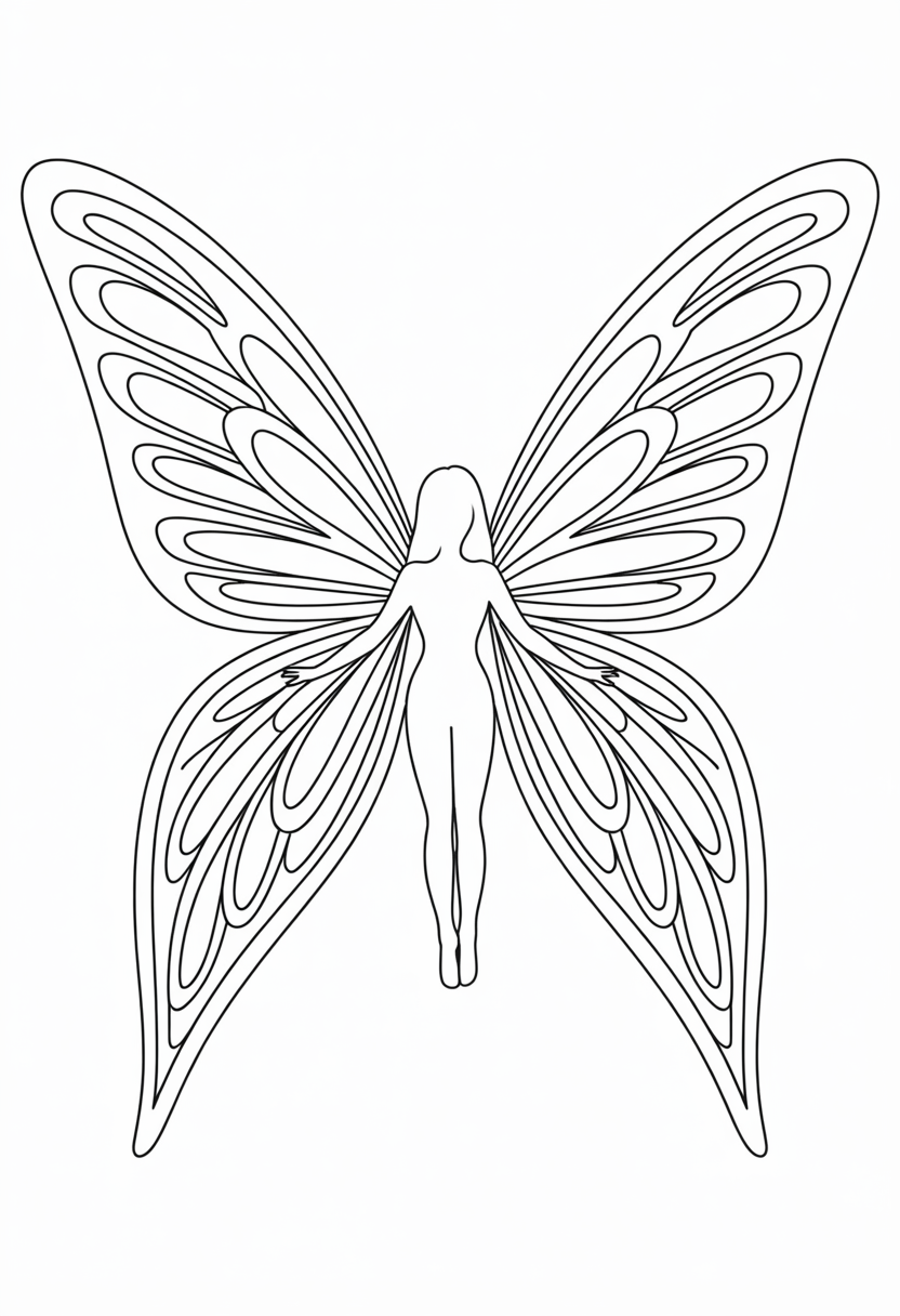 Fairy with Glowing Wings Coloring Page