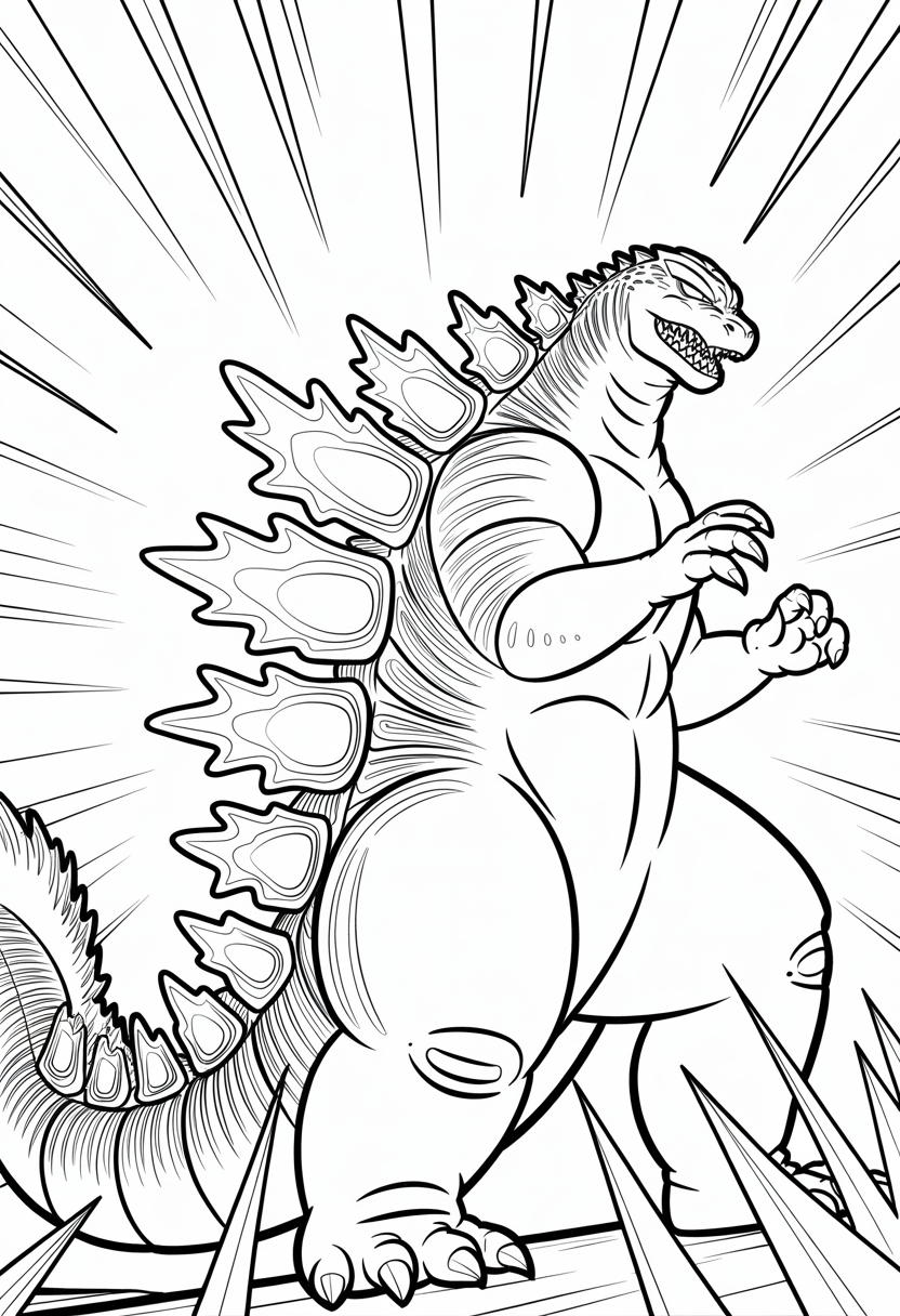 Godzilla Glowing Dorsal Plates Coloring Page
