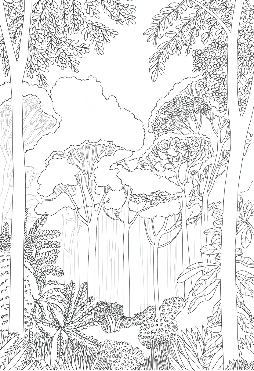 Forest Canopy Coloring Page