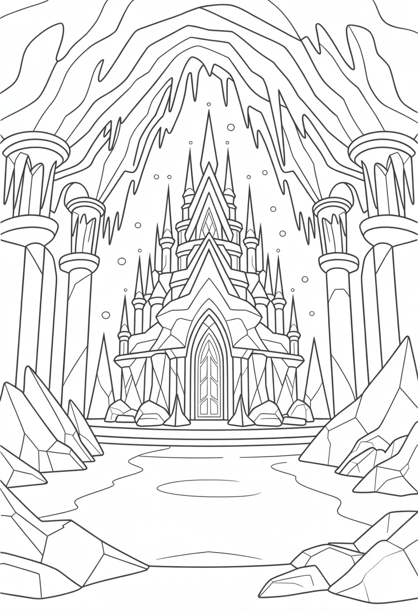 Frozen Castle Interior Coloring Page