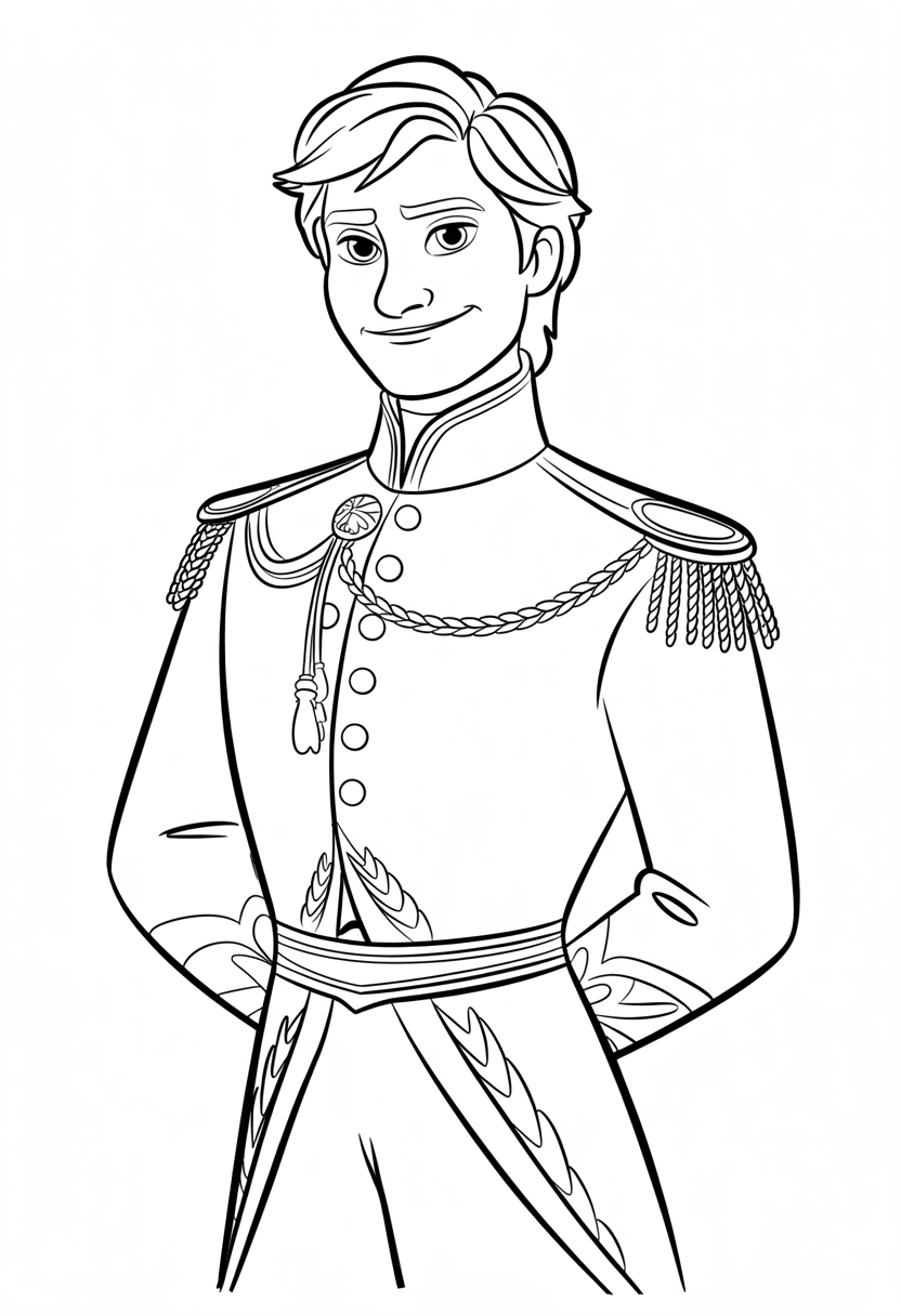 Hans Character Portrait Coloring Page