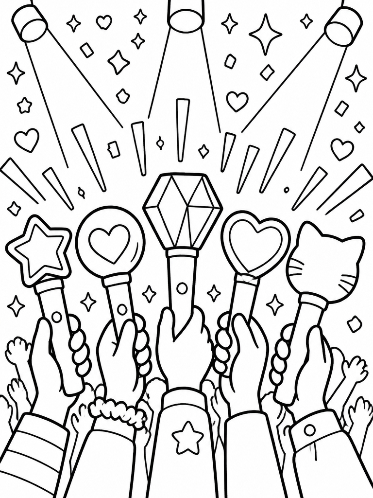 Concert light stick patterns with festive energy