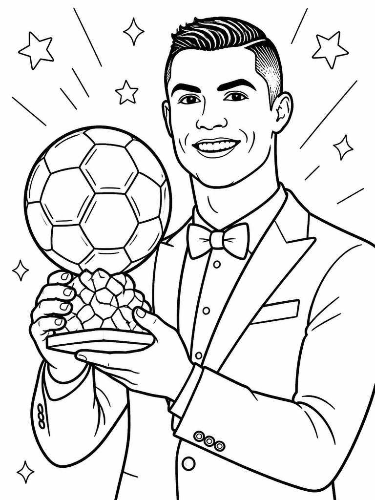 Cristiano Ronaldo holding the Ballon d'Or award