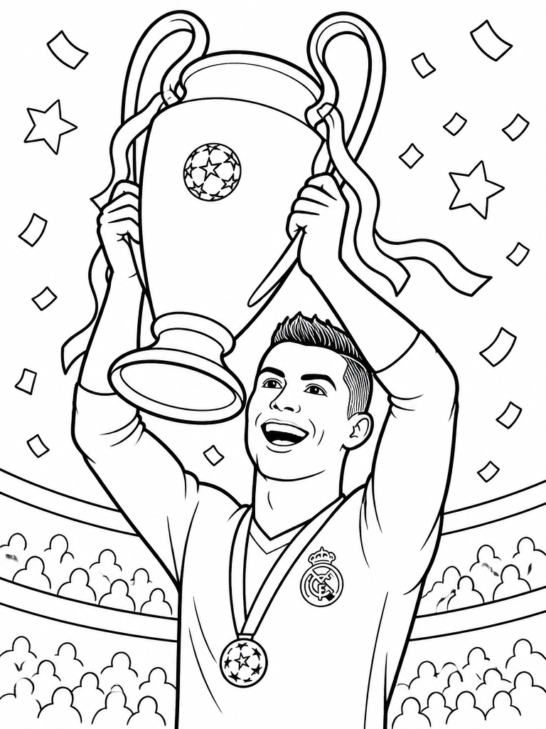 Cristiano Ronaldo lifting the Champions League trophy