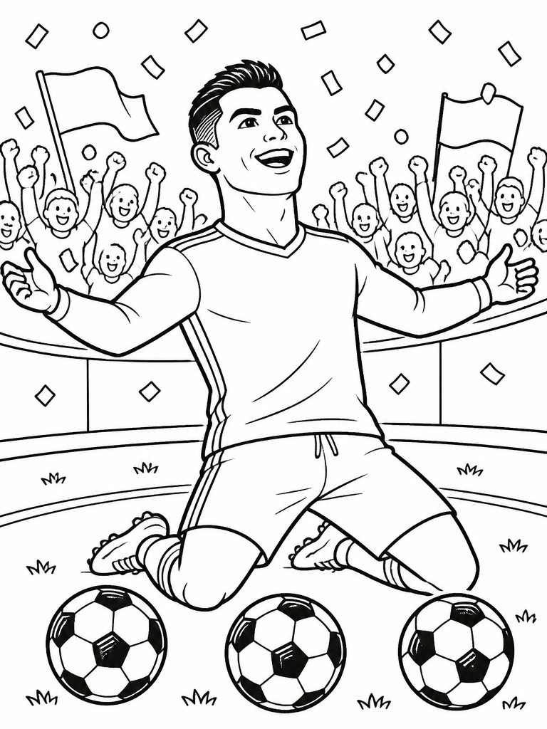 Cristiano celebrating a hat-trick performance