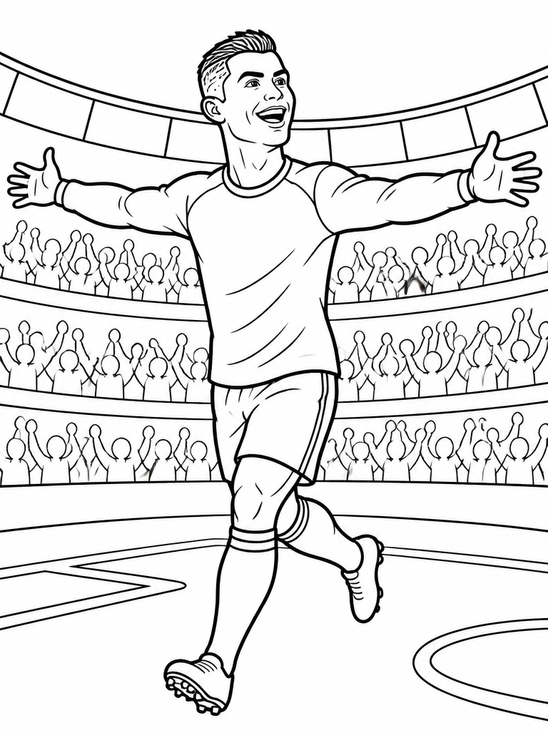 Cristiano celebrating with his arms spread wide