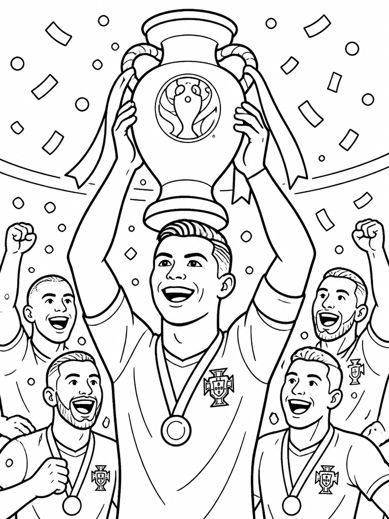 Cristiano lifting the Euro 2016 trophy with Portugal