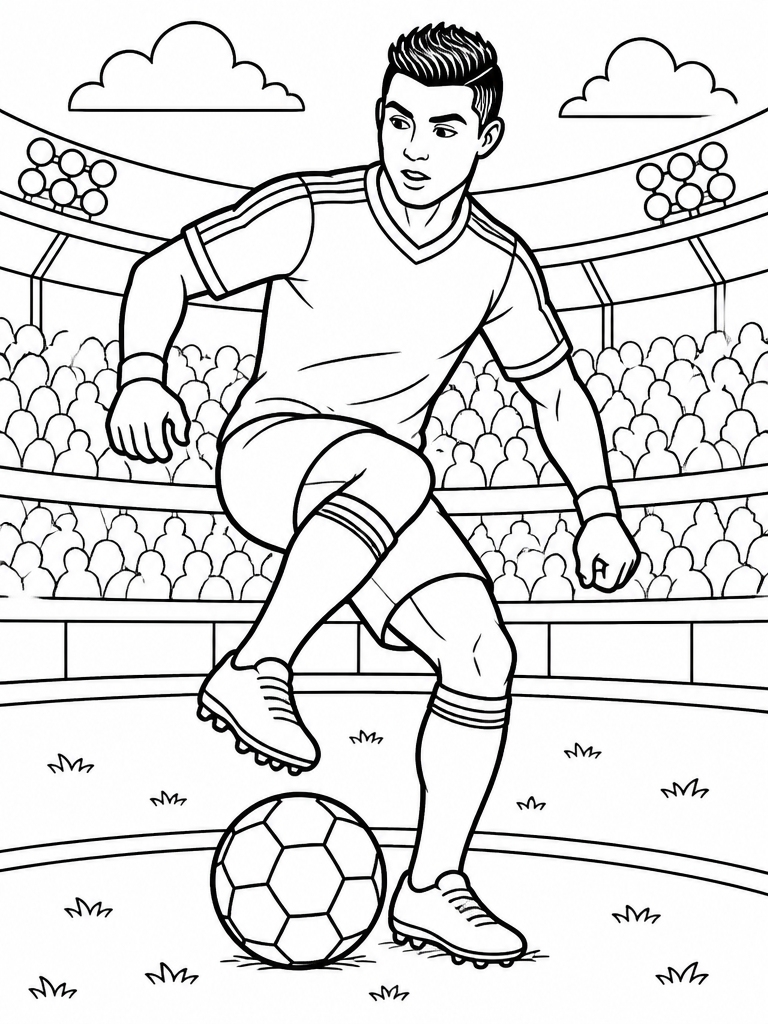 Cristiano performing a step-over move with the ball