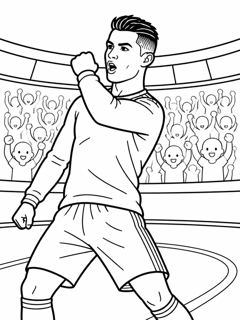 Cristiano performing his iconic elbow celebration